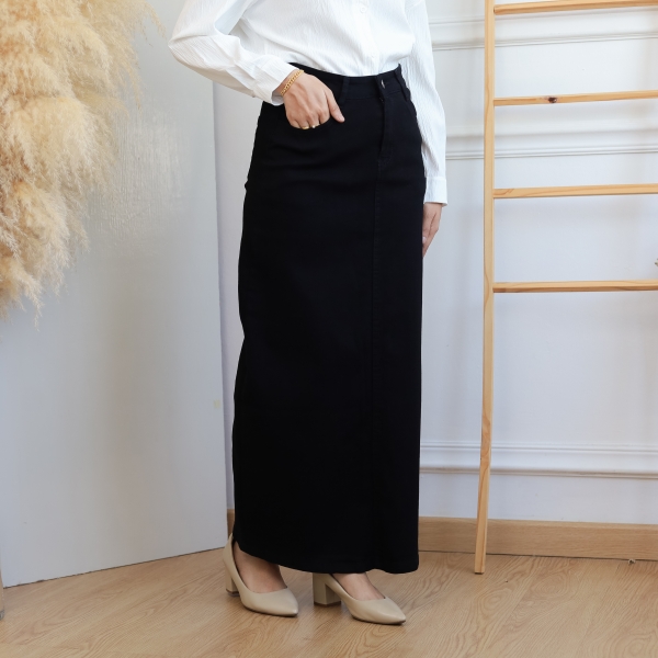 Enid Denim Skirt - Black